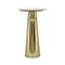 Gold Side Table with White Marble Top | Decorative Modern End Table | Pedestal Metal Base | Accent Table for Living Room | 14x14x24"